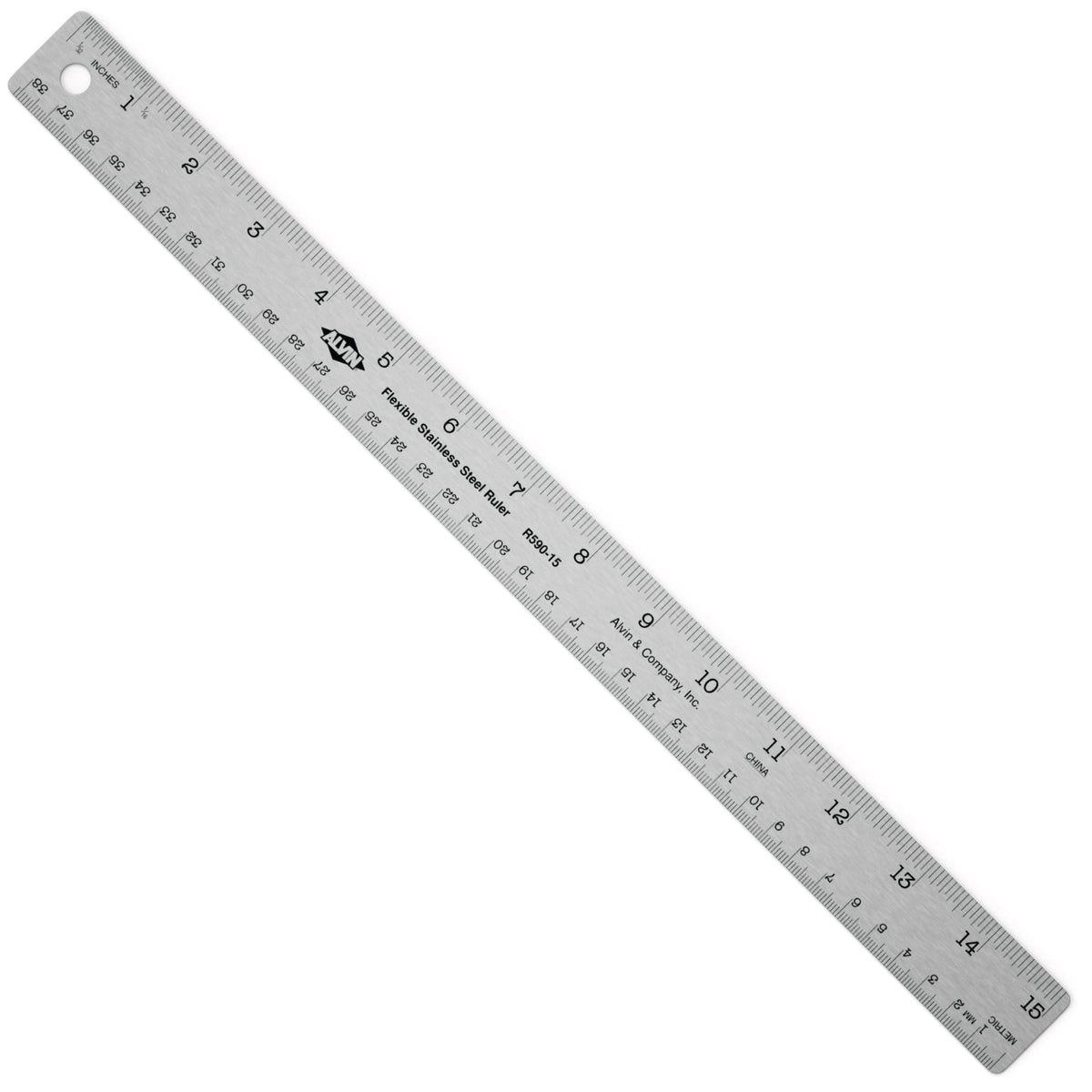 ALVIN Stainless Steel Ruler 24 Inches Model R590-24 Drawing and Design Tool for Students and Professionals, Great for Drafting, Architecture, Engineering, and Art - Stainless Steel Ruler -24 Inches
