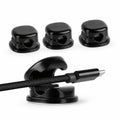 7mm Spring Cable Holder Clips, 9 Pack Desk Cord Organizer, Black
