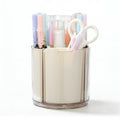 Comix 360° Rotating Pen Holder for Desk, Beige Pencil Holder with 5 Slots