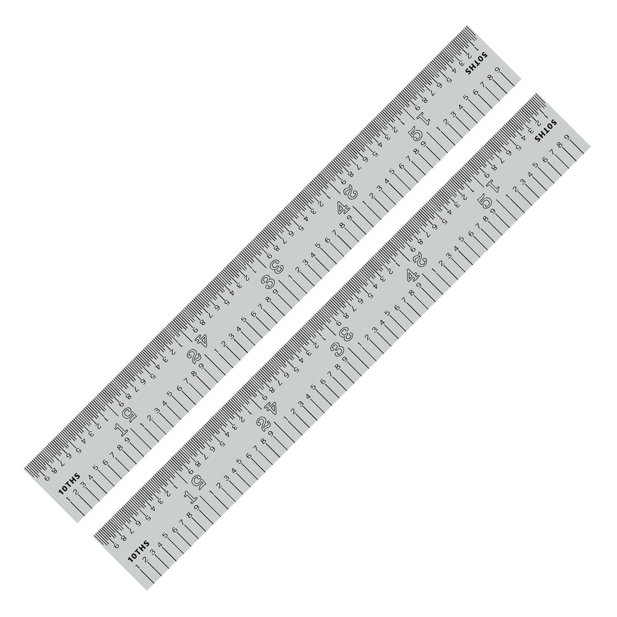 PEC Tools Made in USA 6"/150mm Rigid D/M Metal Ruler, 10ths 50ths 1mm 0.5mm