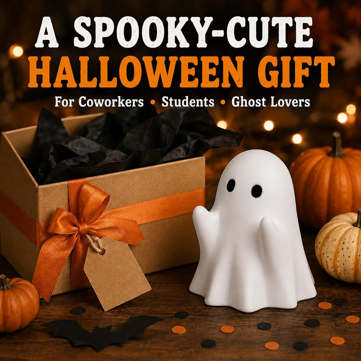 Halloween Ghost Figurine - Spooky Resin Pen Holder Statue, Cute Decor for Halloween Decorations Indoor, Funny Porch and Indoor Spooky Home Decor Gifts