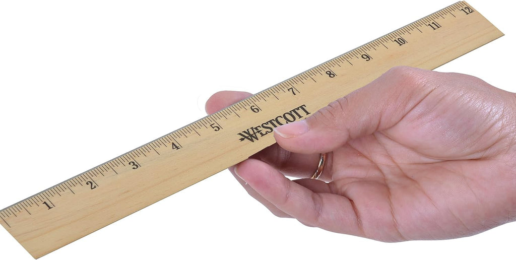 Westcott 05011 Beveled Edge Wooden Ruler, 12 Inch