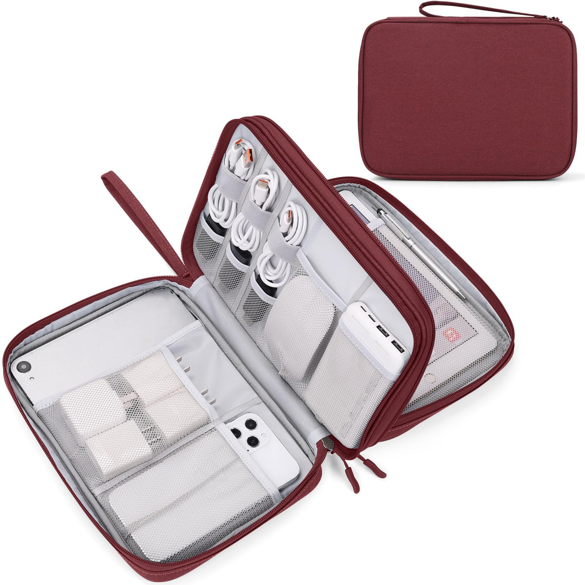 FYY Electronic Organizer, Travel Tech Pouch Bag, Cable Organizer Navy