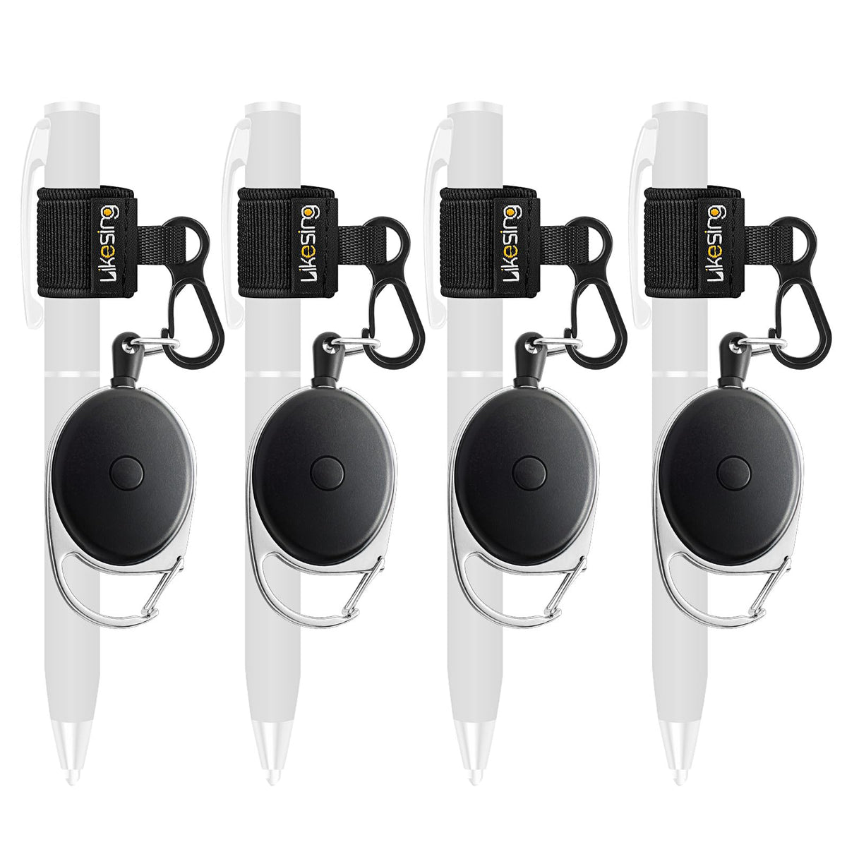 Likesing Retractable Pen Holder, 27.5" Reel Elastic Pen Leash(Light-Color)