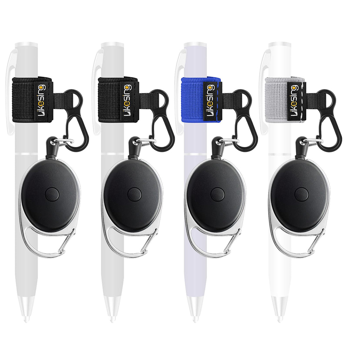 Likesing Retractable Pen Holder, 27.5" Reel Elastic Pen Leash(Light-Color)