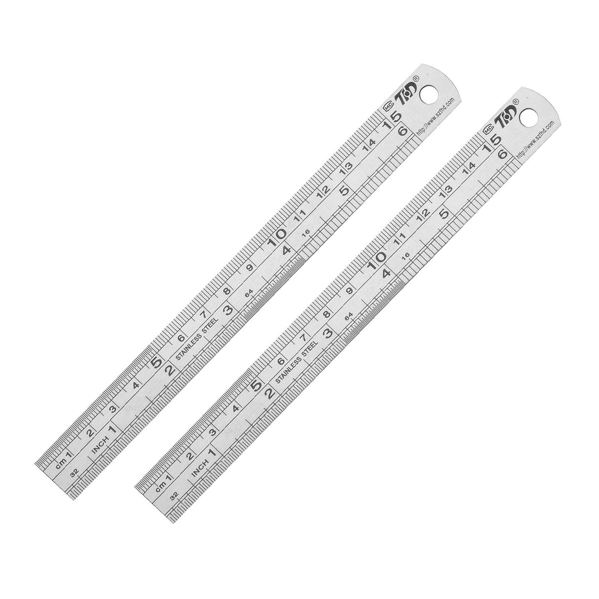 ZZTX Metal Ruler 6 Inches Stainless Steel 6 Pack