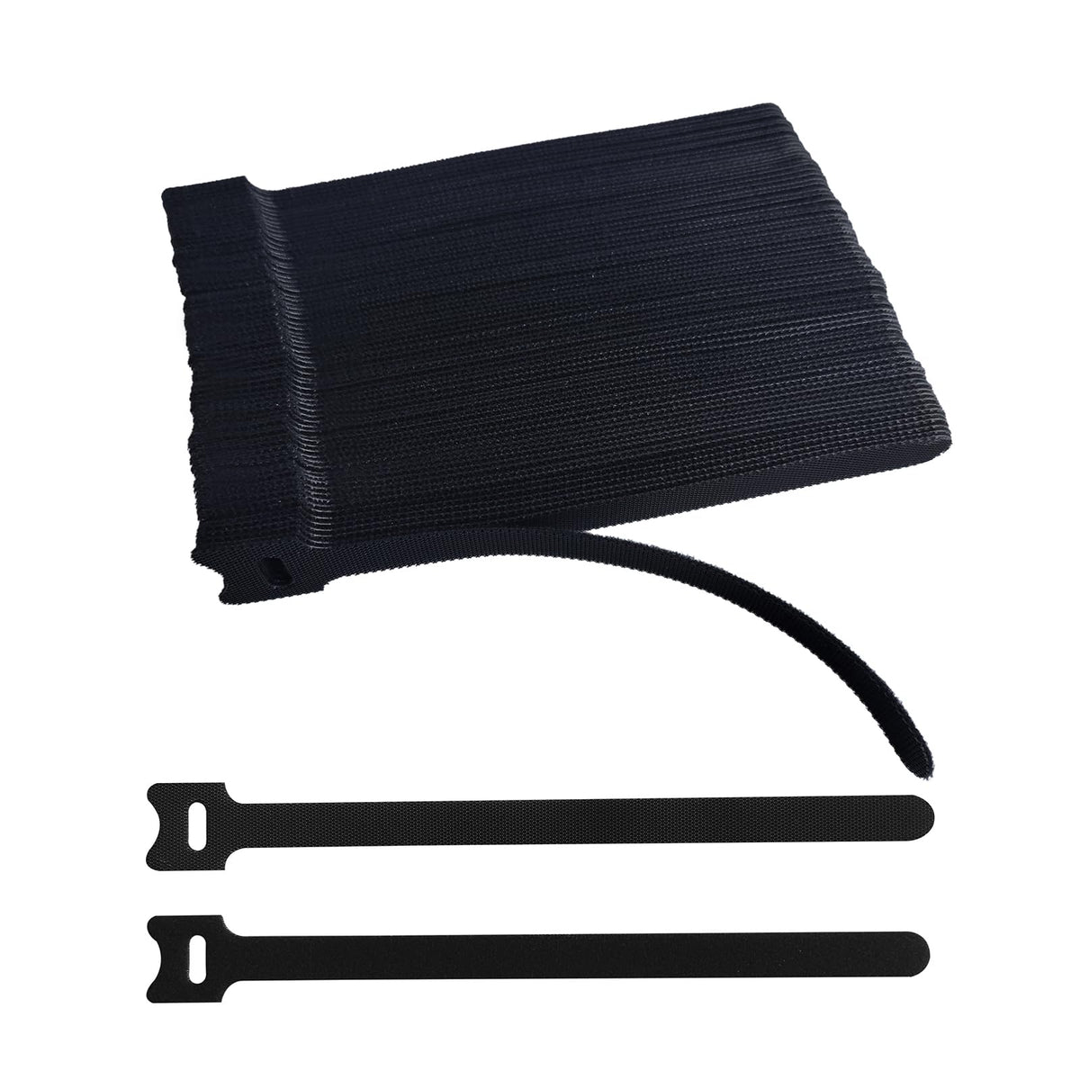 200 PCS 6 Inches Black Reusable Cable Ties, Adjustable Cord Straps, Cable Organizer, Cord Wrap and Hook Loop Cords Management,Adjustable Cord Ties for Organizing Home,Office,Data Centers
