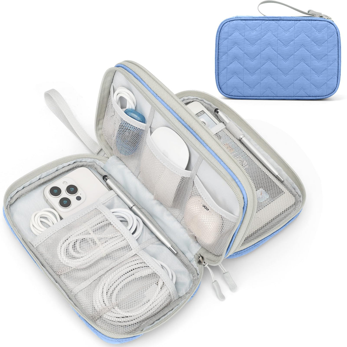 FYY Electronic Organizer, Travel Tech Pouch Bag, Cable Organizer Navy