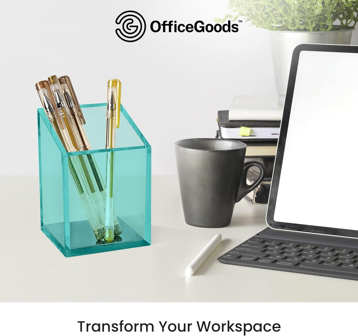 OfficeGoods Acrylic Pen and Pencil Holder, Green