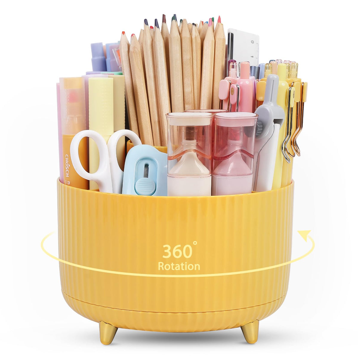 SKYDUE 360 Degree Rotating Desk Organizer, Pencil Pen Holder for Desk