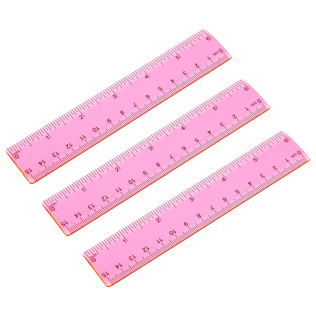 3 Pack 6 Inch 8 Inch 12 Inch Ruler Set Plastic Straight Ruler Transparent Measuring Tool Acrylic Clear Ruler for School Office Student