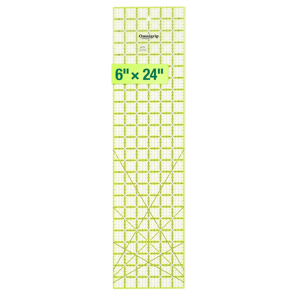 Omnigrip Non-Slip Rectangle Quilting Ruler, Cuts Two -1/2" x 12-1/2" Fabric