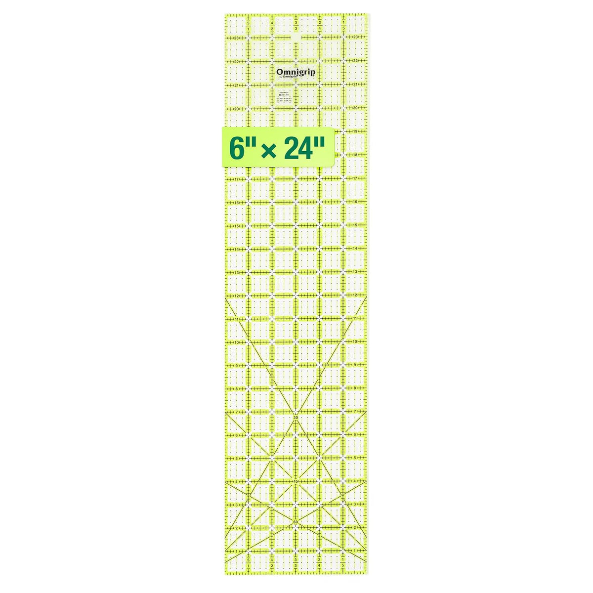 Omnigrip Non-Slip Rectangle Quilting Ruler, Cuts Two -1/2" x 12-1/2" Fabric