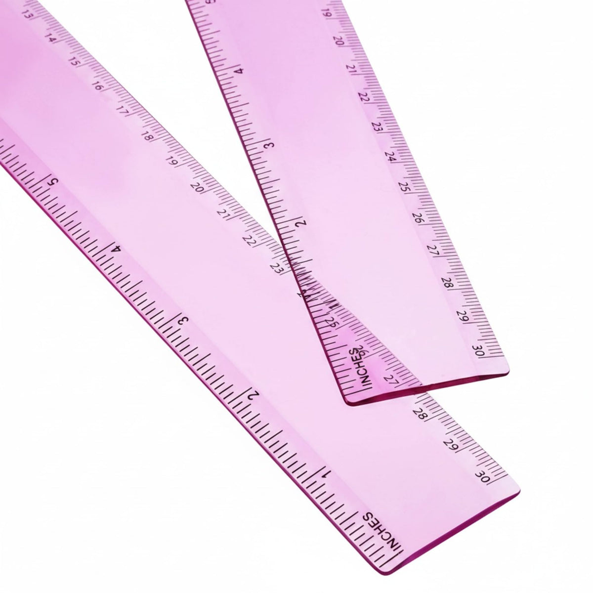 EBOOT 2 Pack Plastic Ruler Straight Clear Measuring Tool, Purple, 12 Inch