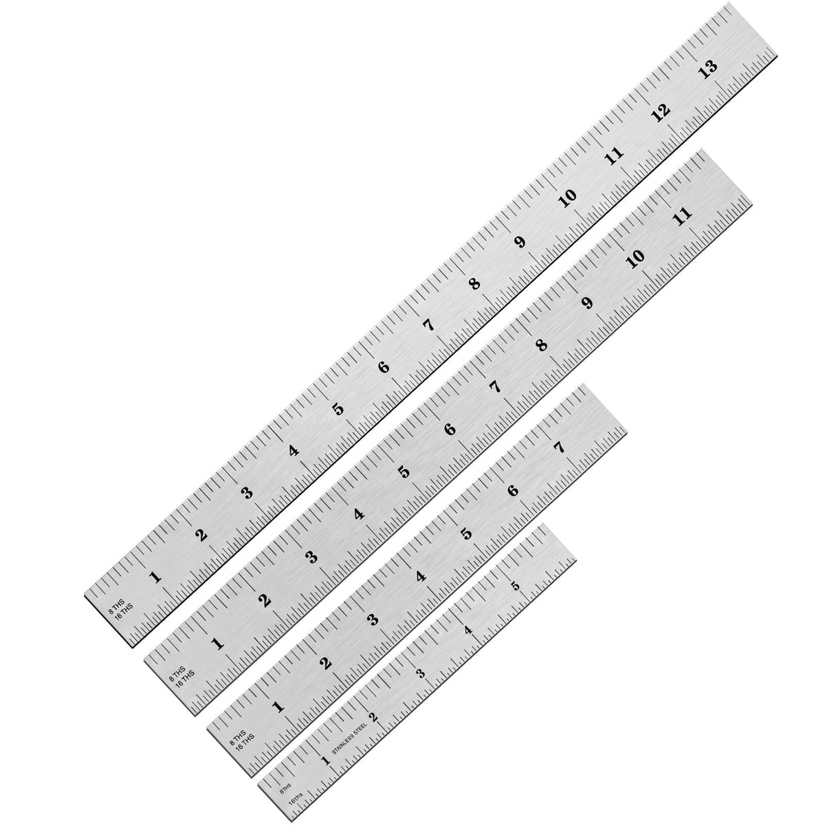 Eboot 2 Pcs Stainless Steel Ruler for Machinist Engineer, 10 Inch