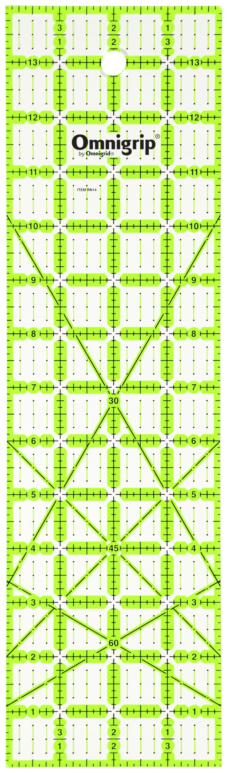 Omnigrip Non-Slip Rectangle Quilting Ruler, Cuts Two -1/2" x 12-1/2" Fabric