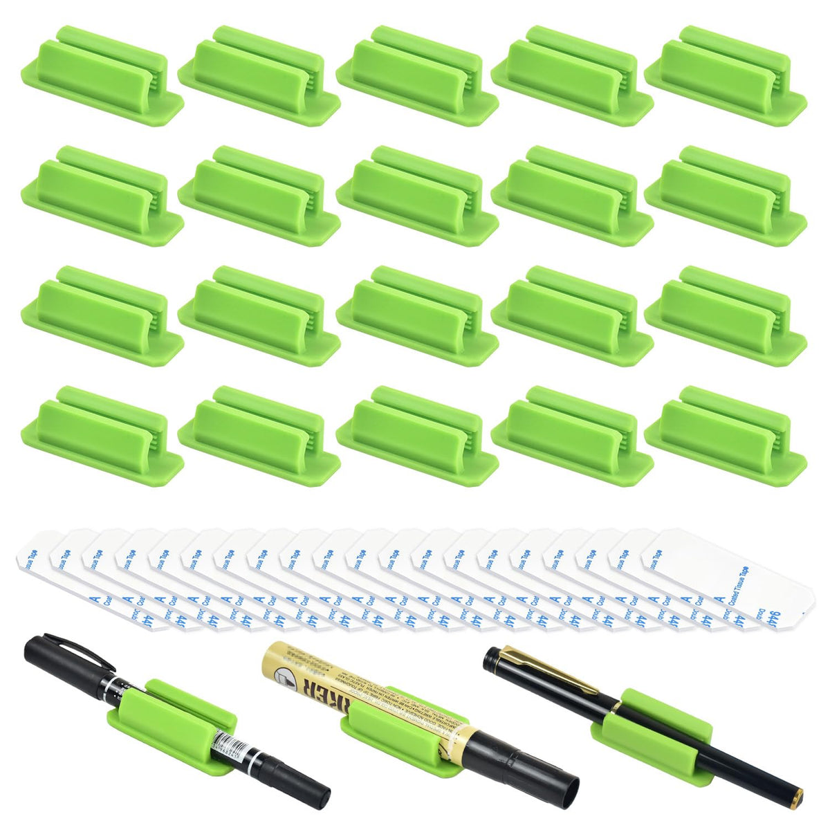 20 Pack Colorful Adhesive Silicone Pen Holders Pencil/Marker Clips For Desk