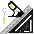 7 Inch Rafter Square & Combination Square Set, Aluminum Alloy Carpenter Square Tool with Dual-Sided Markings, Mini Woodworking Layout Ruler with Small Level for Home DIY Household Repairs