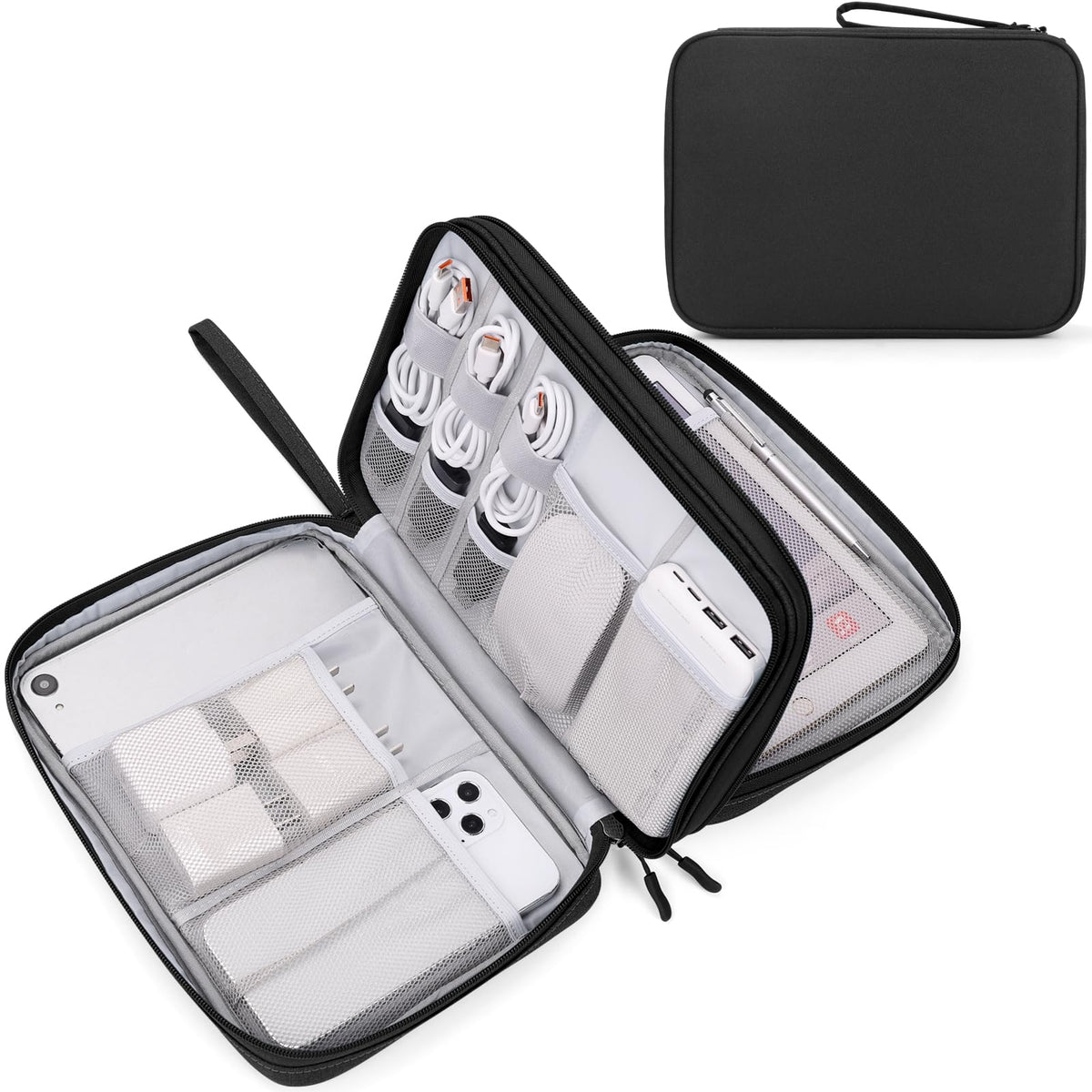 FYY Electronic Organizer, Travel Tech Pouch Bag, Cable Organizer Navy