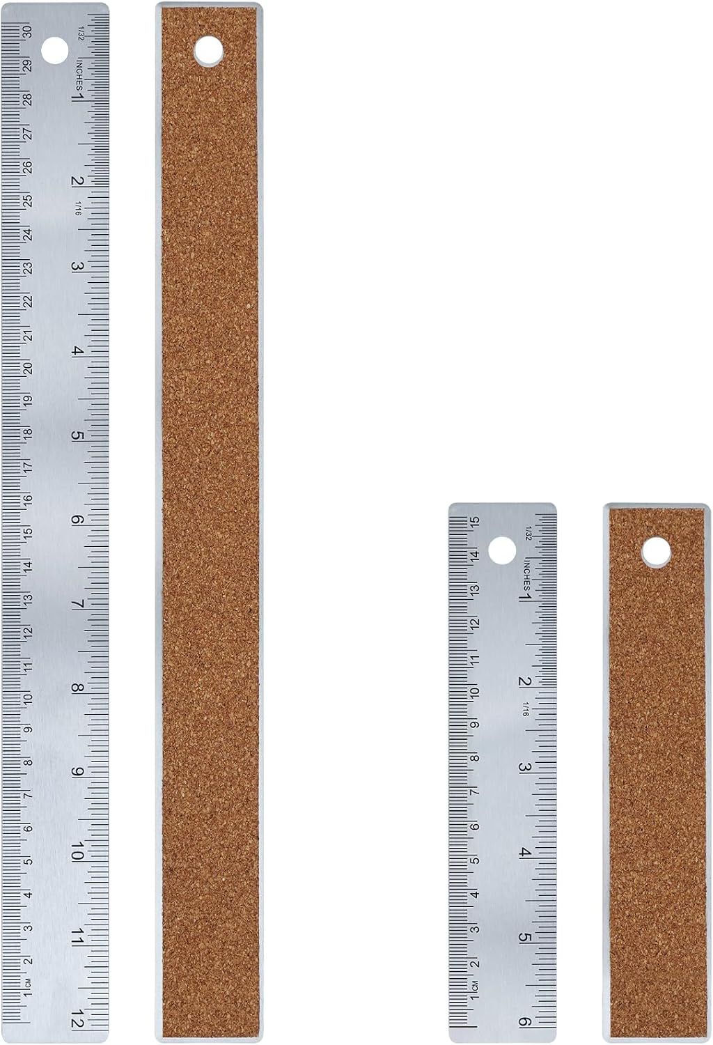 Metal Ruler Set 6 Inch and 12 Inch,Metal Straight Edge Ruler for Drawing