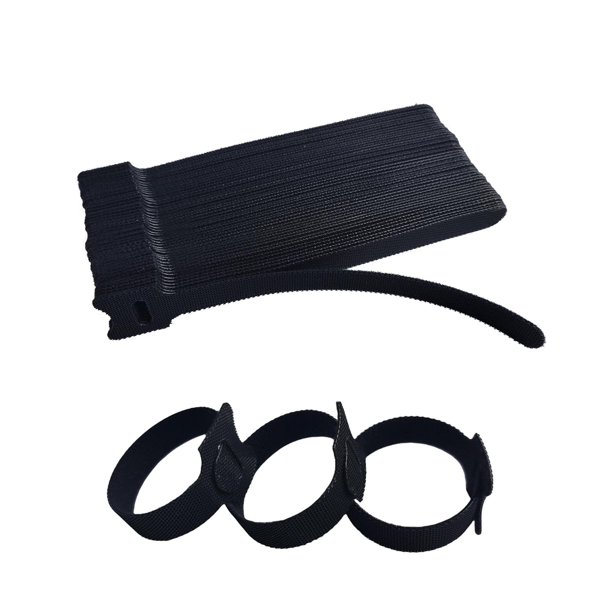 200 PCS 6 Inches Black Reusable Cable Ties, Adjustable Cord Straps, Cable Organizer, Cord Wrap and Hook Loop Cords Management,Adjustable Cord Ties for Organizing Home,Office,Data Centers