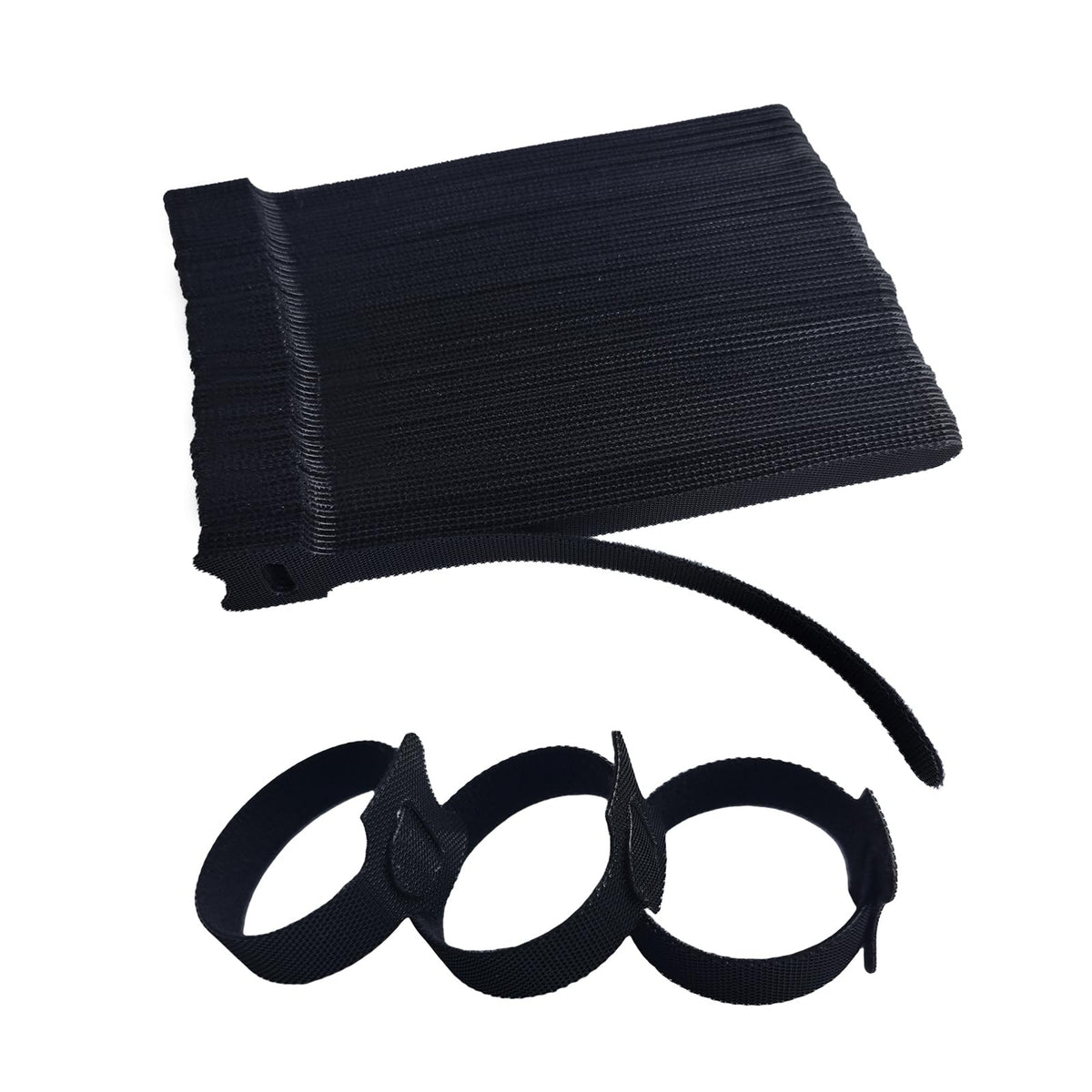 200 PCS 6 Inches Black Reusable Cable Ties, Adjustable Cord Straps, Cable Organizer, Cord Wrap and Hook Loop Cords Management,Adjustable Cord Ties for Organizing Home,Office,Data Centers