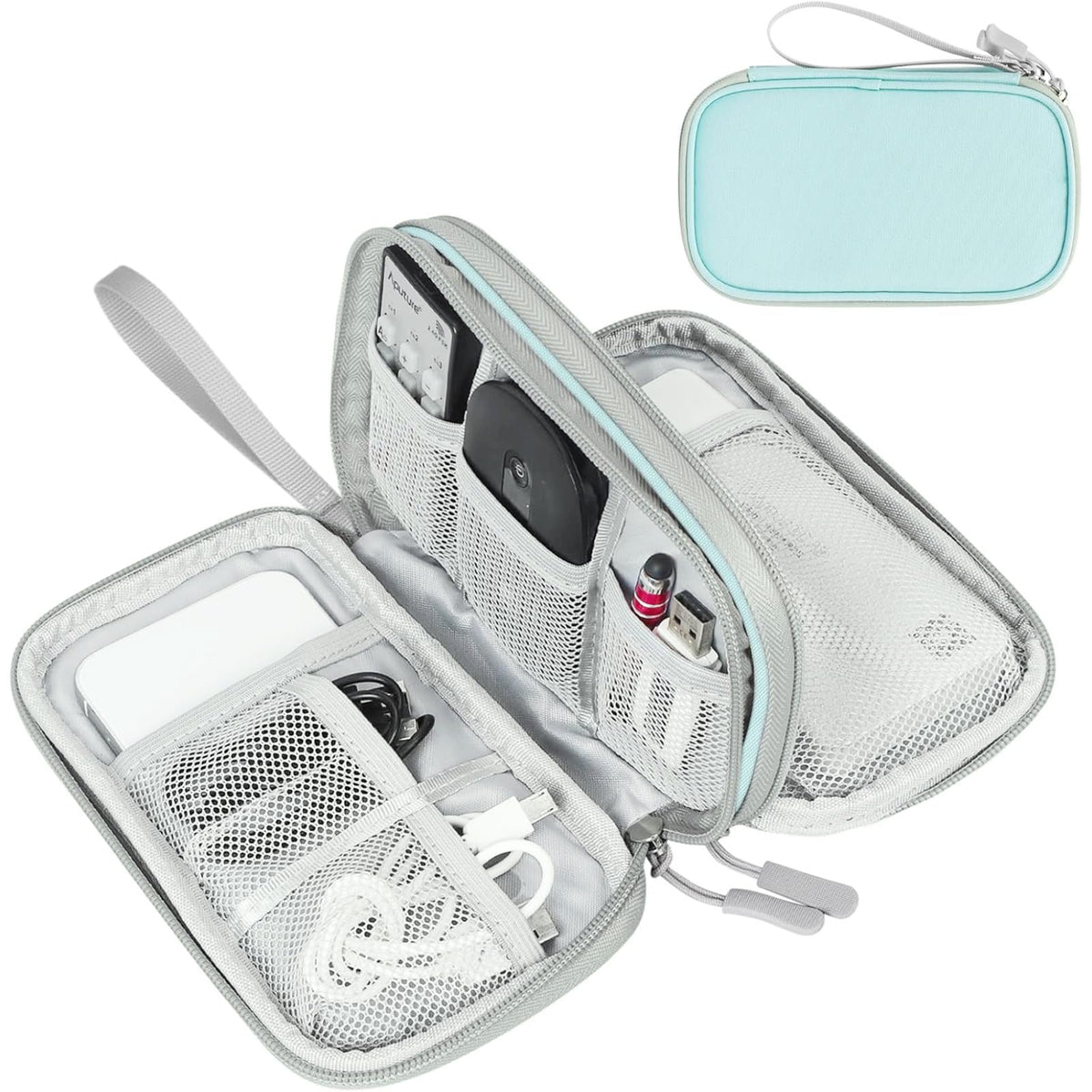 FYY Electronic Organizer, Travel Tech Pouch Bag, Medium, Black