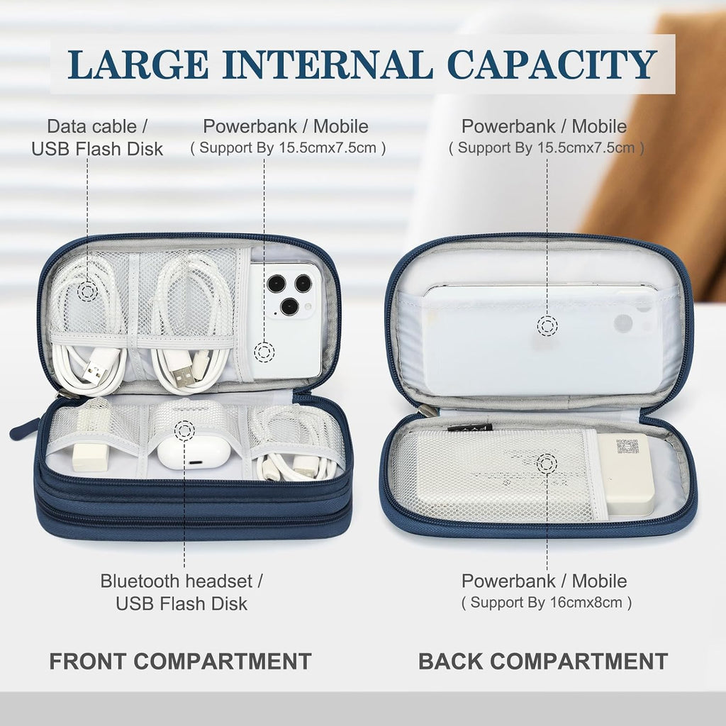 FYY Electronic Organizer, Travel Tech Pouch Bag, Cable Organizer Navy