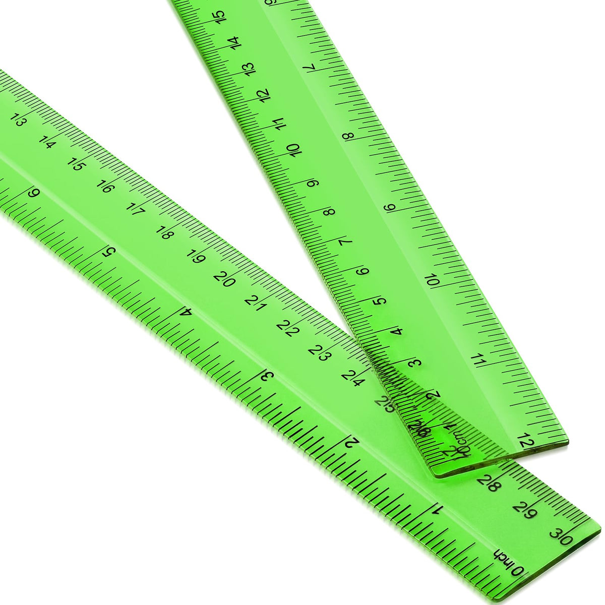 EBOOT 2 Pack Plastic Ruler Straight Clear Measuring Tool, Purple, 12 Inch