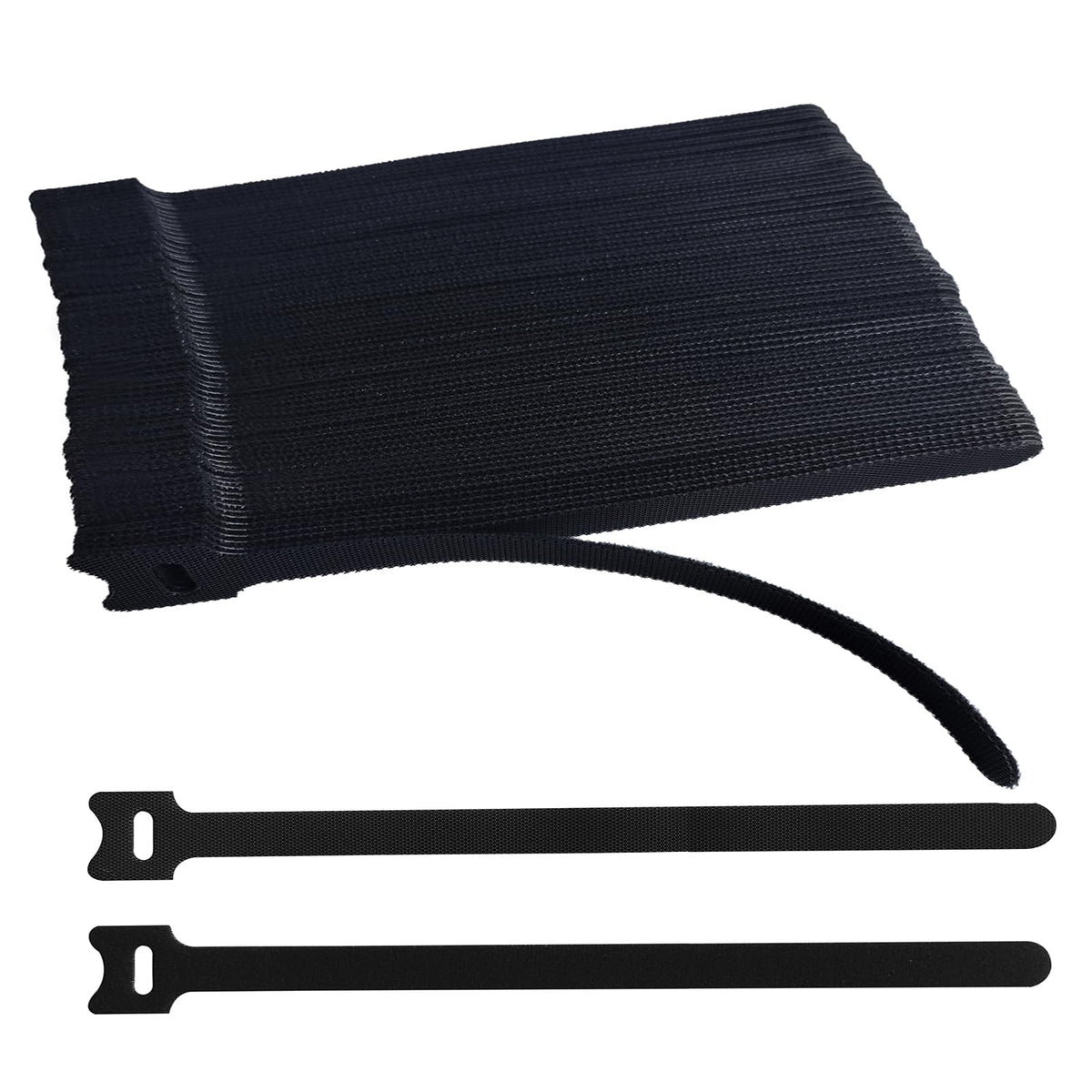 200 PCS 6 Inches Black Reusable Cable Ties, Adjustable Cord Straps, Cable Organizer, Cord Wrap and Hook Loop Cords Management,Adjustable Cord Ties for Organizing Home,Office,Data Centers