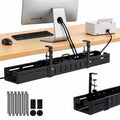 Under Desk Cable Management Tray, Expandable 25.2-38.6 Inch,White