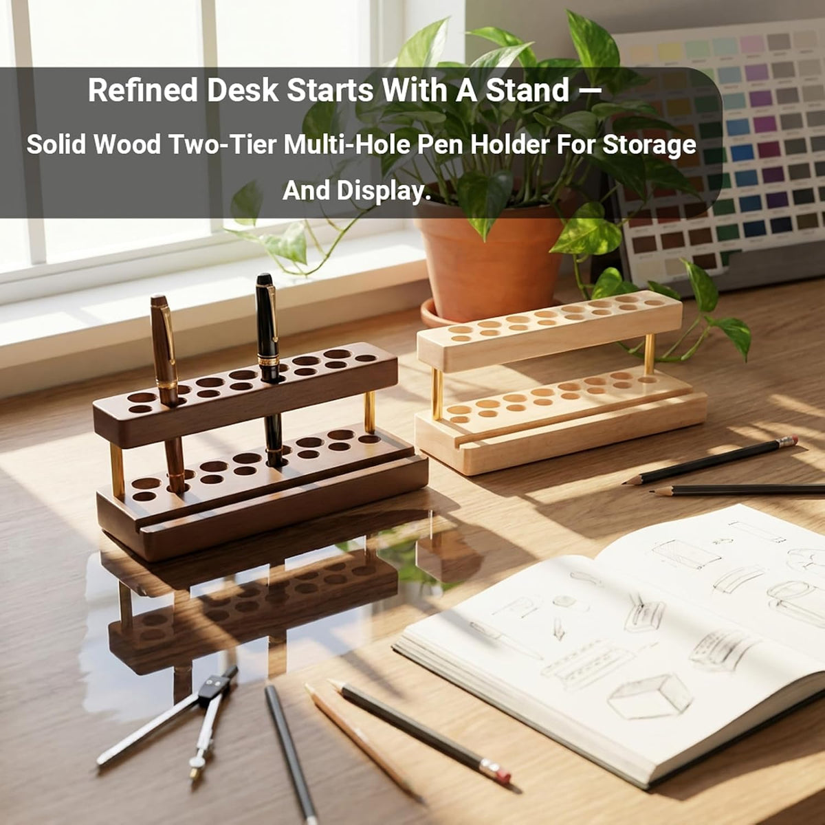 Pen Holder for Desk, Pencil Organizer, Fountain Pen Display Stand