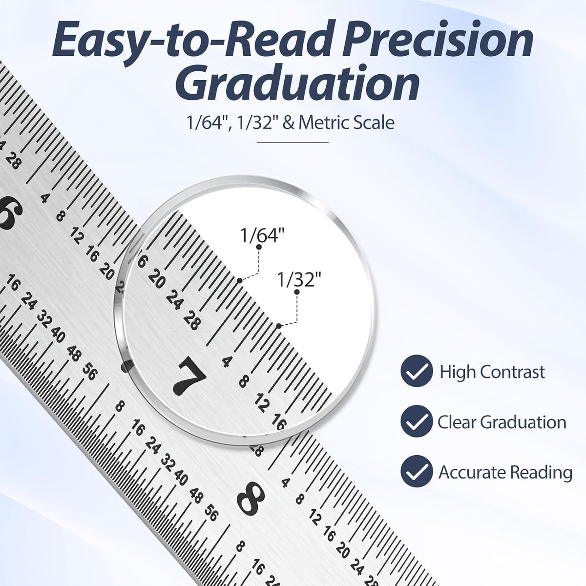 Eboot 2 Pcs Stainless Steel Ruler for Machinist Engineer, 10 Inch