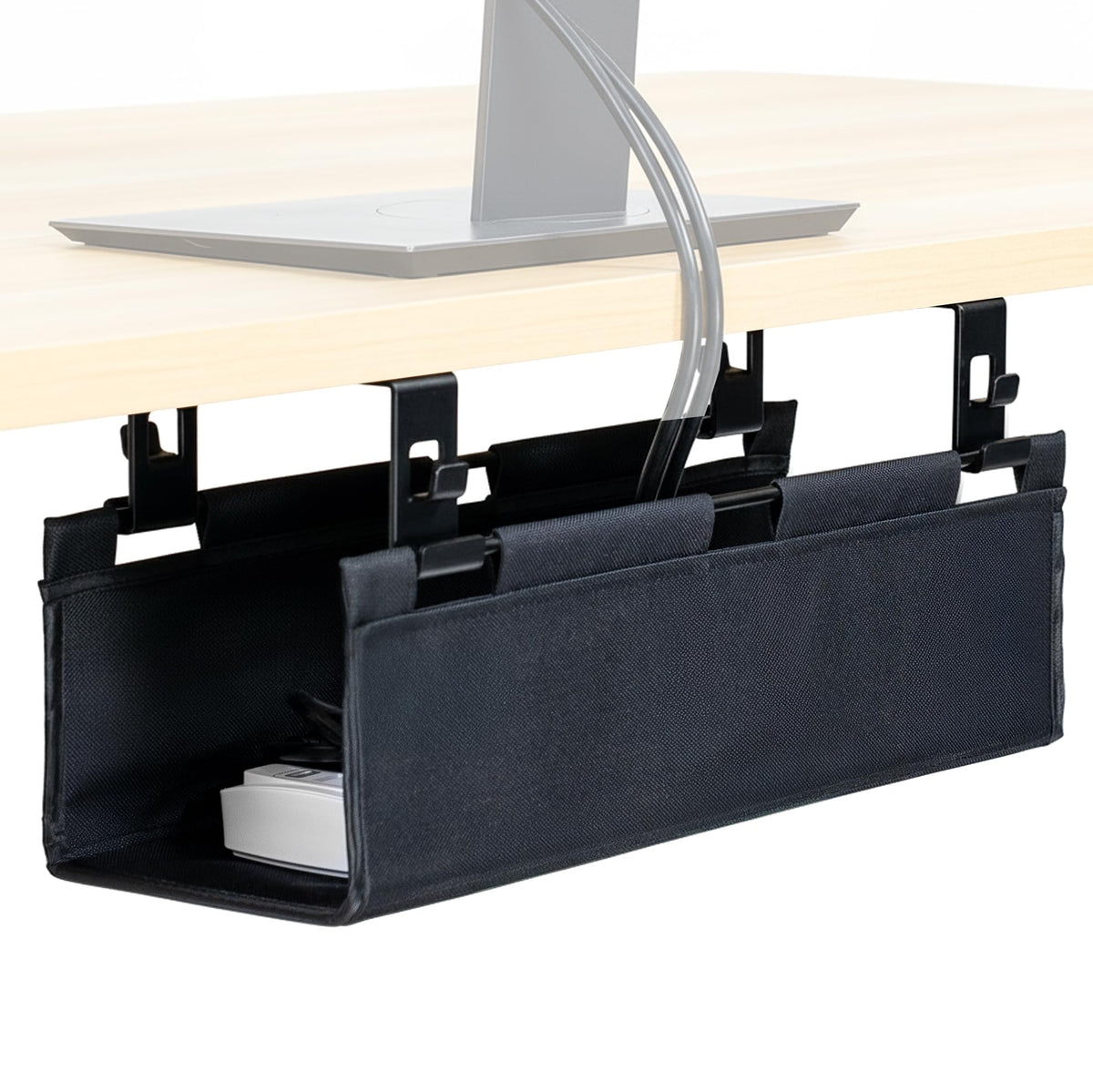 VIVO Black Screw-on 47 in Fabric Cable Management Tray, DESK-AC47F-S