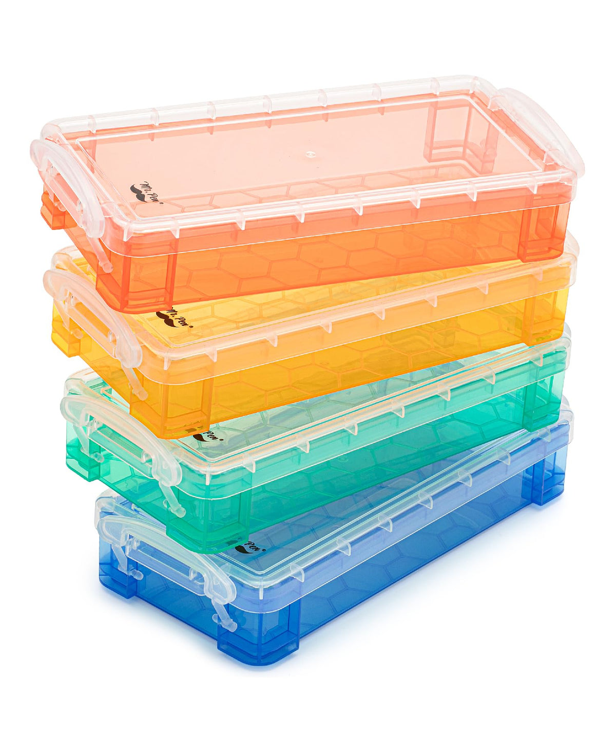 Mr. Pen- Plastic Pencil Case Box, 2 Pack, Large Crayon Marker Pen Organizer