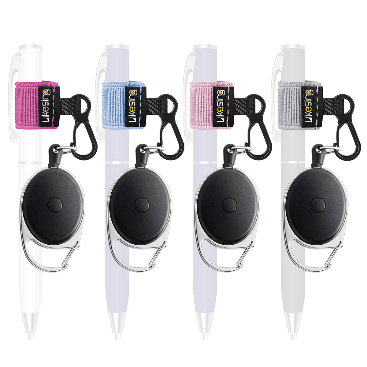 Likesing Retractable Pen Holder, 27.5" Reel Elastic Pen Leash(Light-Color)