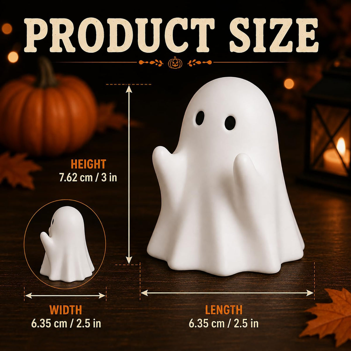 Halloween Ghost Figurine - Spooky Resin Pen Holder Statue, Cute Decor for Halloween Decorations Indoor, Funny Porch and Indoor Spooky Home Decor Gifts