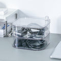 Large Charger Cable Storage Box with Lid, 4-Tiers, Clear
