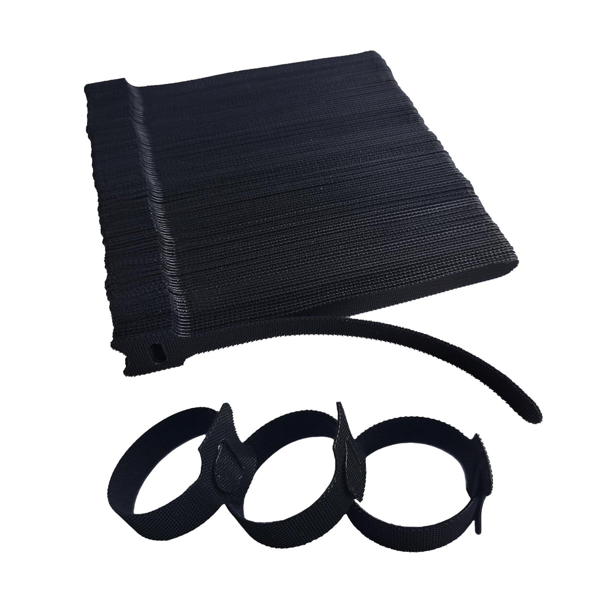 200 PCS 6 Inches Black Reusable Cable Ties, Adjustable Cord Straps, Cable Organizer, Cord Wrap and Hook Loop Cords Management,Adjustable Cord Ties for Organizing Home,Office,Data Centers