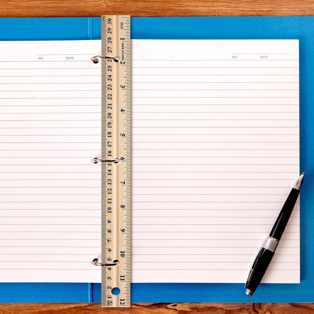 AmazingSpark 12 Pack Wood Rulers Dual Scale Student Ruler 12 Inch/30 cm