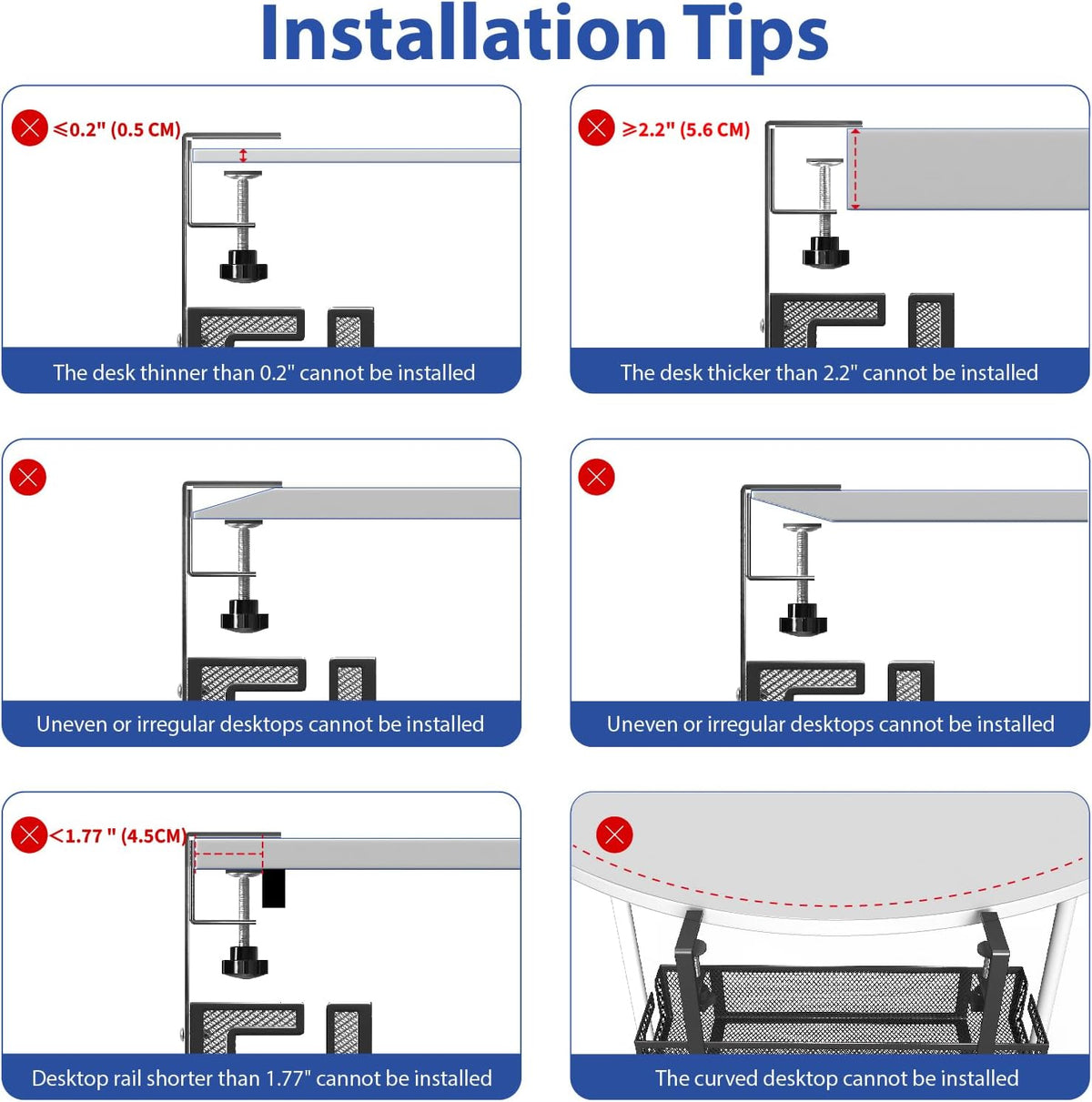 Under Desk Cable Management Tray, GZOKMOG 15.75" No Drill Cable Management,