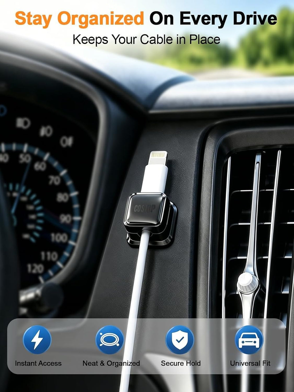 9 Pack Cord Organizer Magnetic Cable Clips Adhesive Wire Management 1s Lock