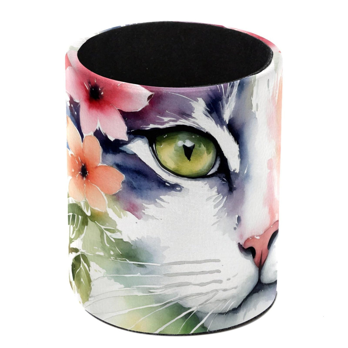 Vintage Owl and Flower Leather Pen Holder for Desk, Multifunctional Desktop Organizer Pencil Cup, Desktop Caddy Stationery Organizer for School Home Office Desk Accessories