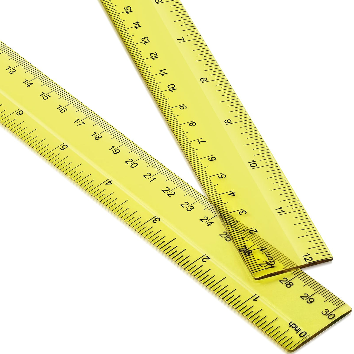 EBOOT 2 Pack Plastic Ruler Straight Clear Measuring Tool, Purple, 12 Inch