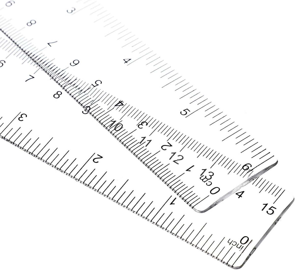 EBOOT 2 Pcs Acrylic Rulers Clear Plastic Rulers Straight Ruler, 6 Inch