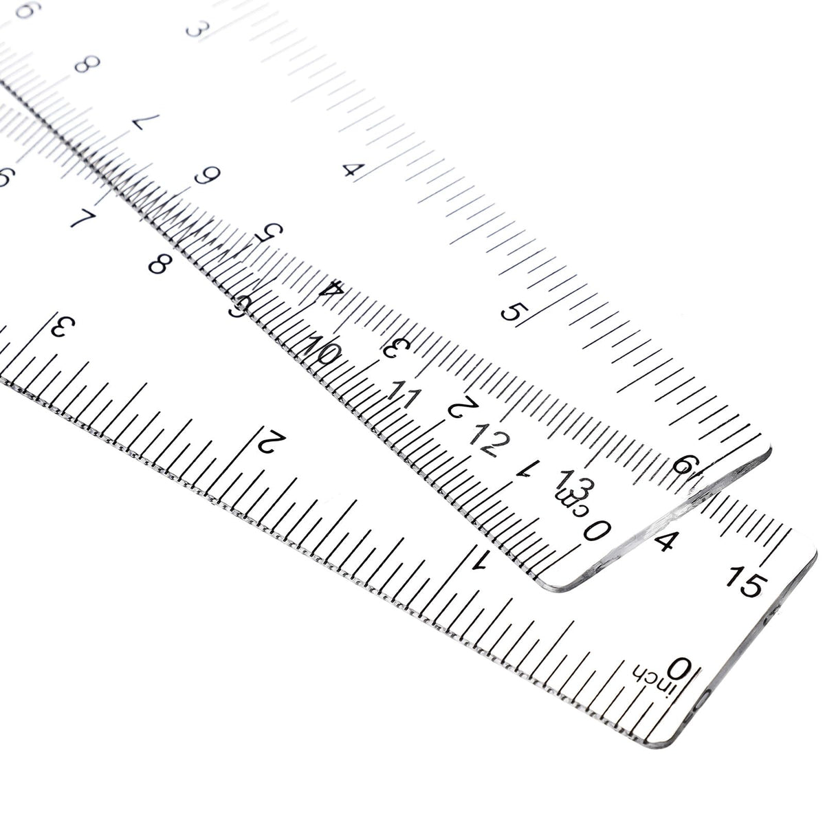 EBOOT 2 Pcs Acrylic Rulers Clear Plastic Rulers Straight Ruler, 6 Inch
