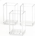 Acrylic Pencil Pen Holder Cup, Clear, 3 Pack | Storage Organizer for School Stationery, Office Desk Accessories, Cosmetic