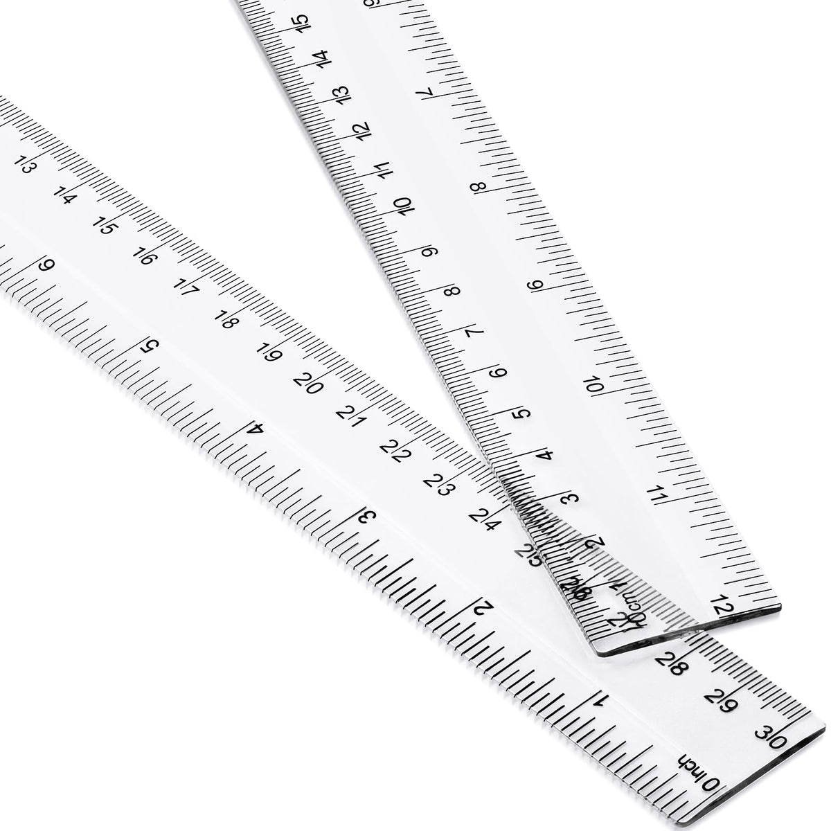 EBOOT 2 Pack Plastic Ruler Straight Clear Measuring Tool, Purple, 12 Inch