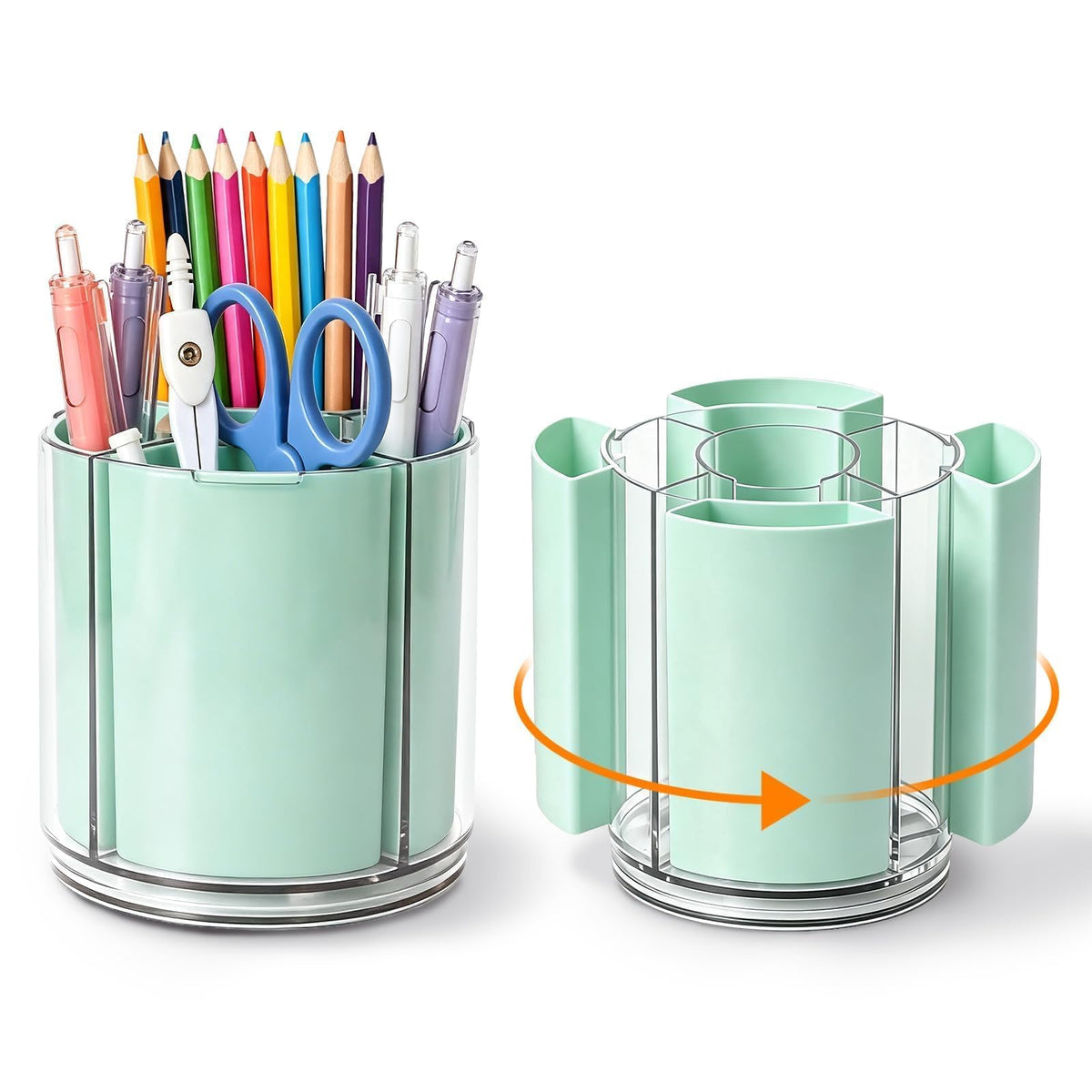 360° Rotating Pen Holder for Desk Adjustable Pencil Organizer, Blue