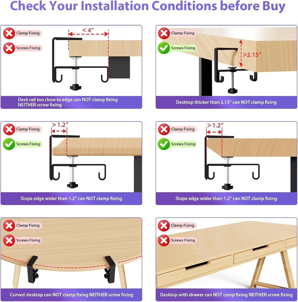Univivi No Drill Under Desk Cable Management Tray, 36 inch Cable Management